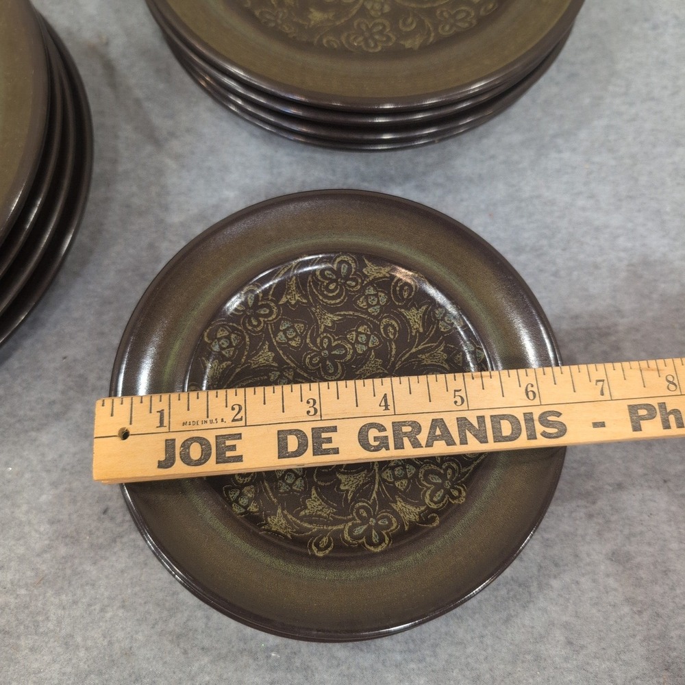 Franciscan Madeira Plates Set of 12 Dinner Salad Bread Butter Olive Green Brown - Picture 7 of 14